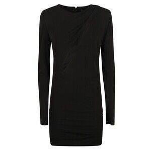 Versace Fitted Black Dress With Subtle Draping - NWT
